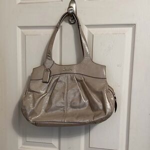 Vintage Coach Shimmering Champagne/Taupe LEXI Lexington Ergo EUC, Iris lining